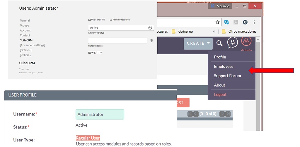 User not granted admin privileges in SuiteCRM - Apps & App Center ...