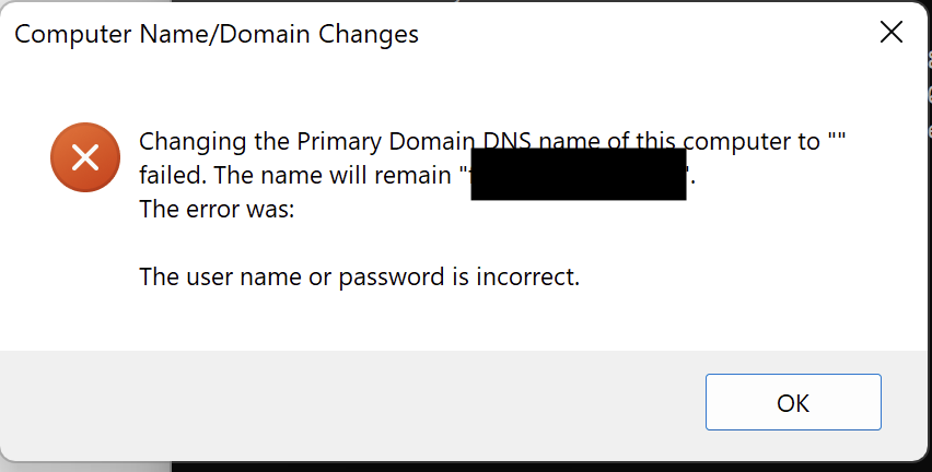 Computer NameDomain Changes
